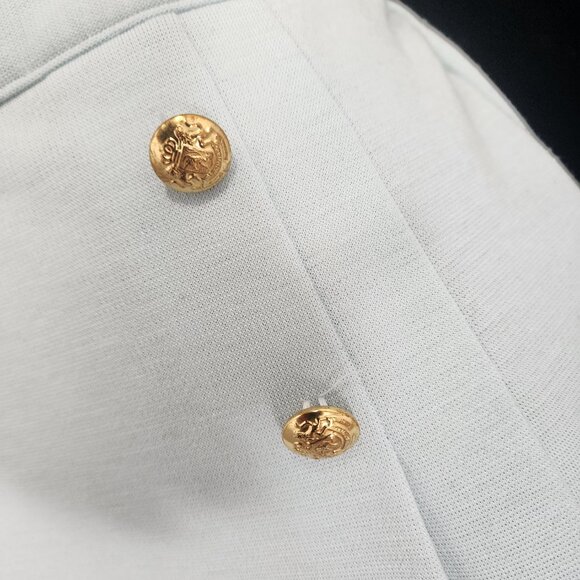 Vintage ILGWU Union Made Powder Blue Pleated & Button Skirt 26.5"" plus stretch - Picture 7 of 11